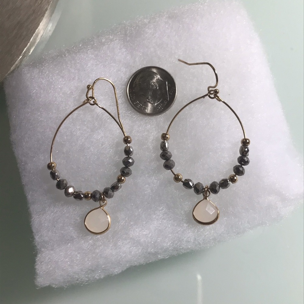 Maurices gold and hematite colored loop earrings